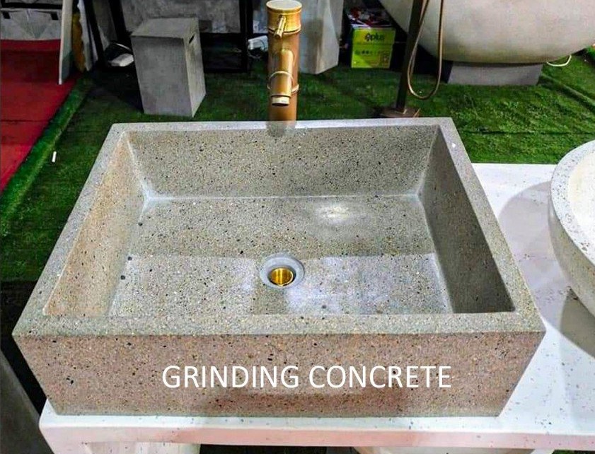 Chau rua lavabo grinding concrete